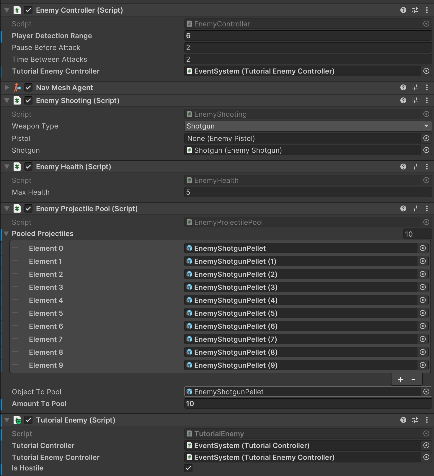 Enemy Settings Showcase Enemy Settings Showcase