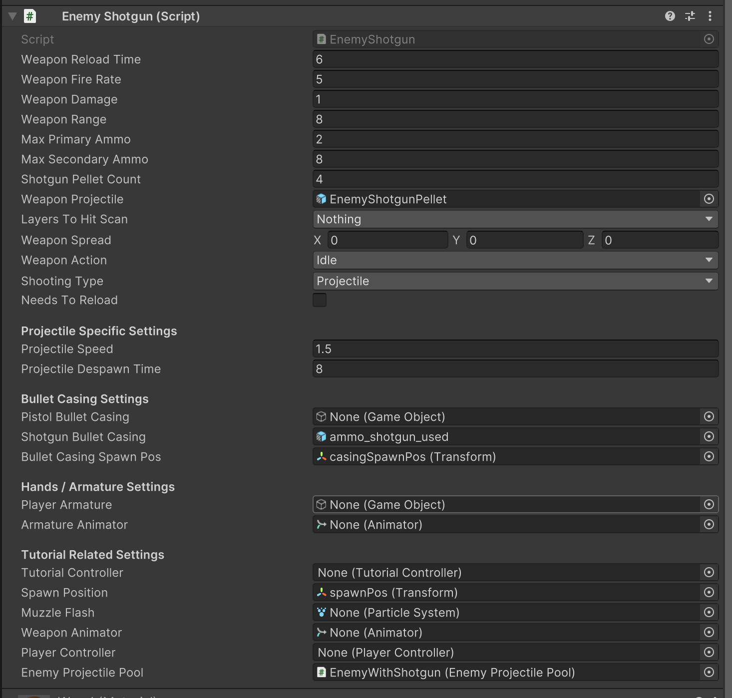 Enemy Weapon Settings Showcase Enemy Weapon Settings Showcase