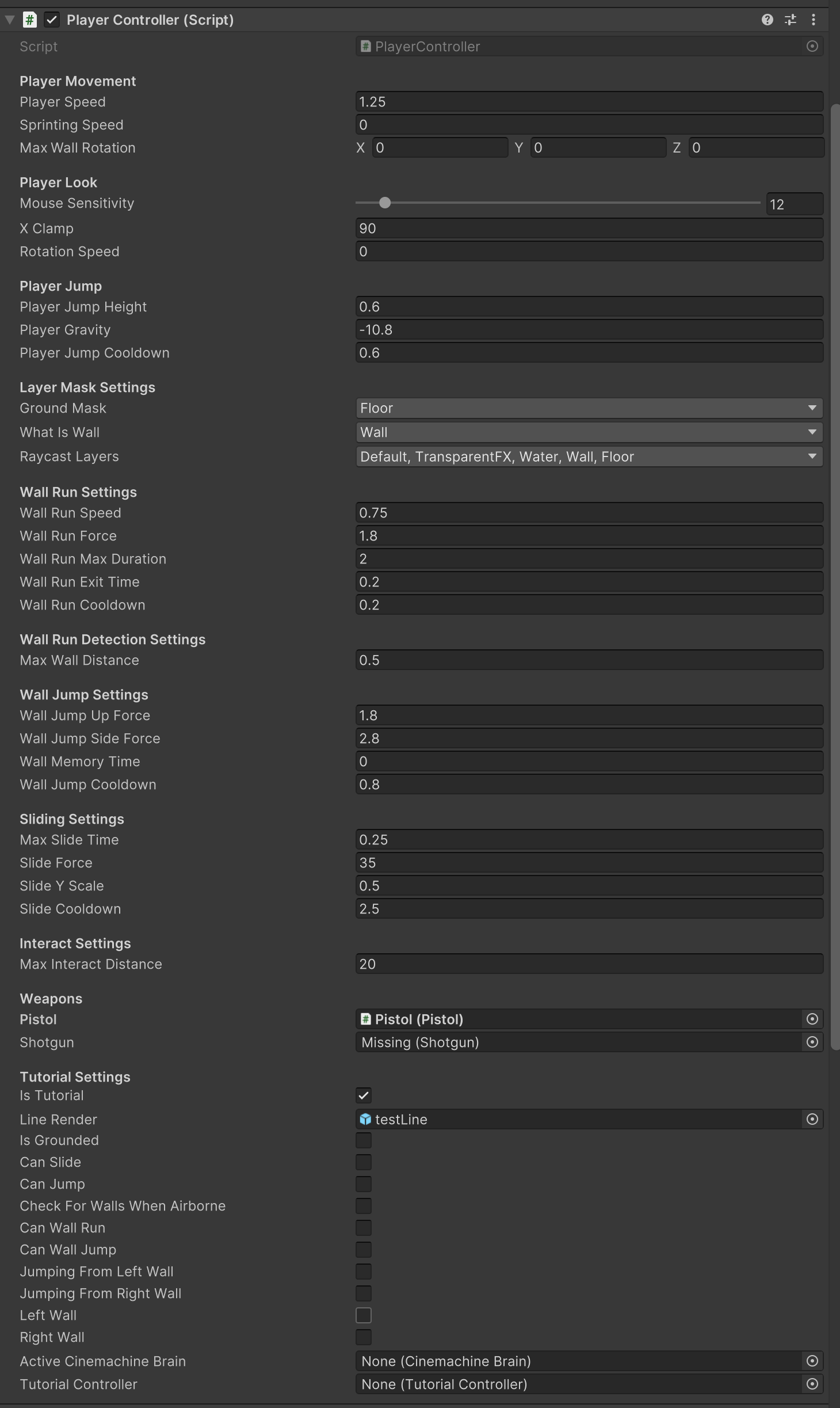 Player Settings Showcase Player Settings Showcase