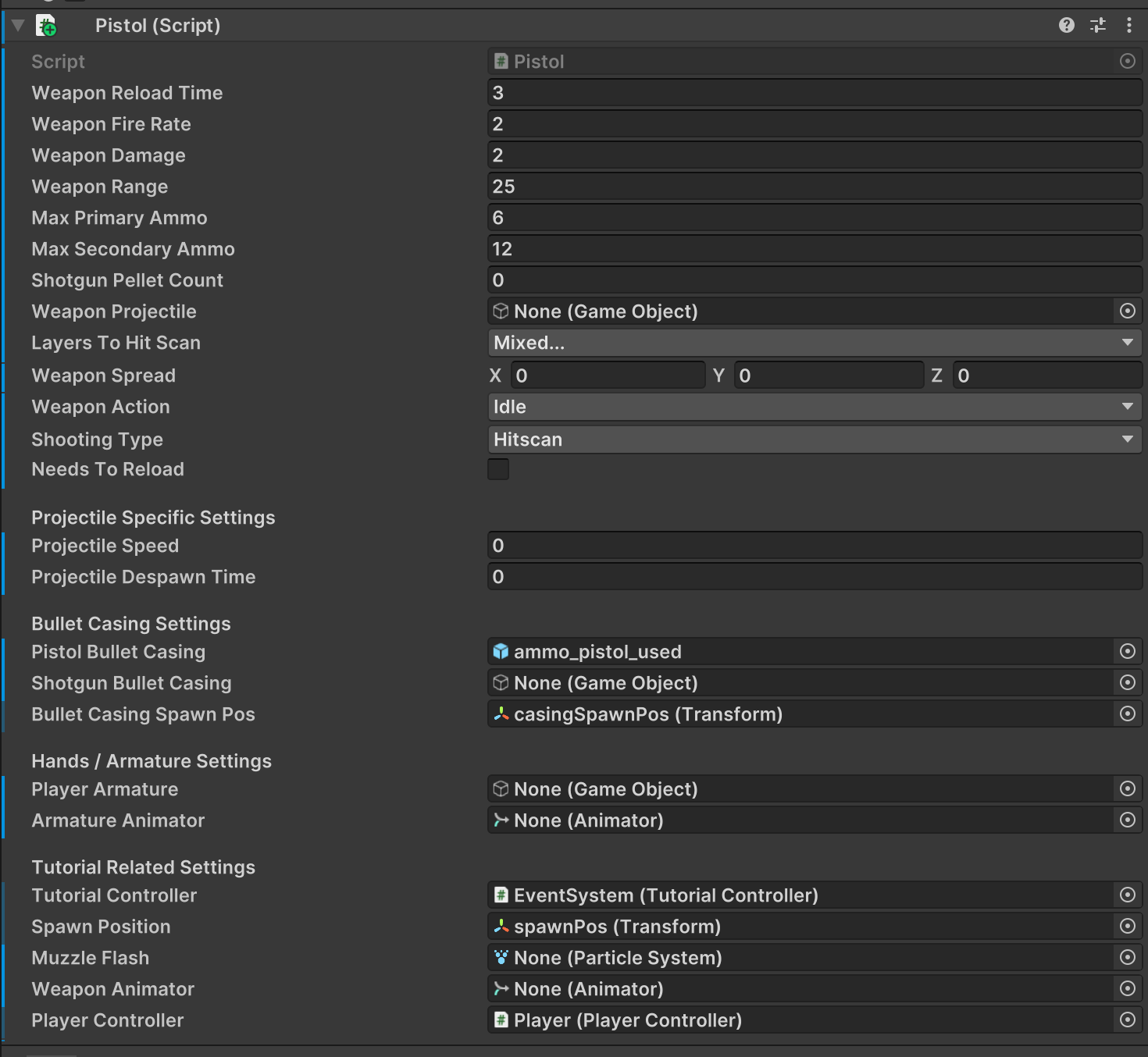 Weapon Settings Showcase Weapon Settings Showcase